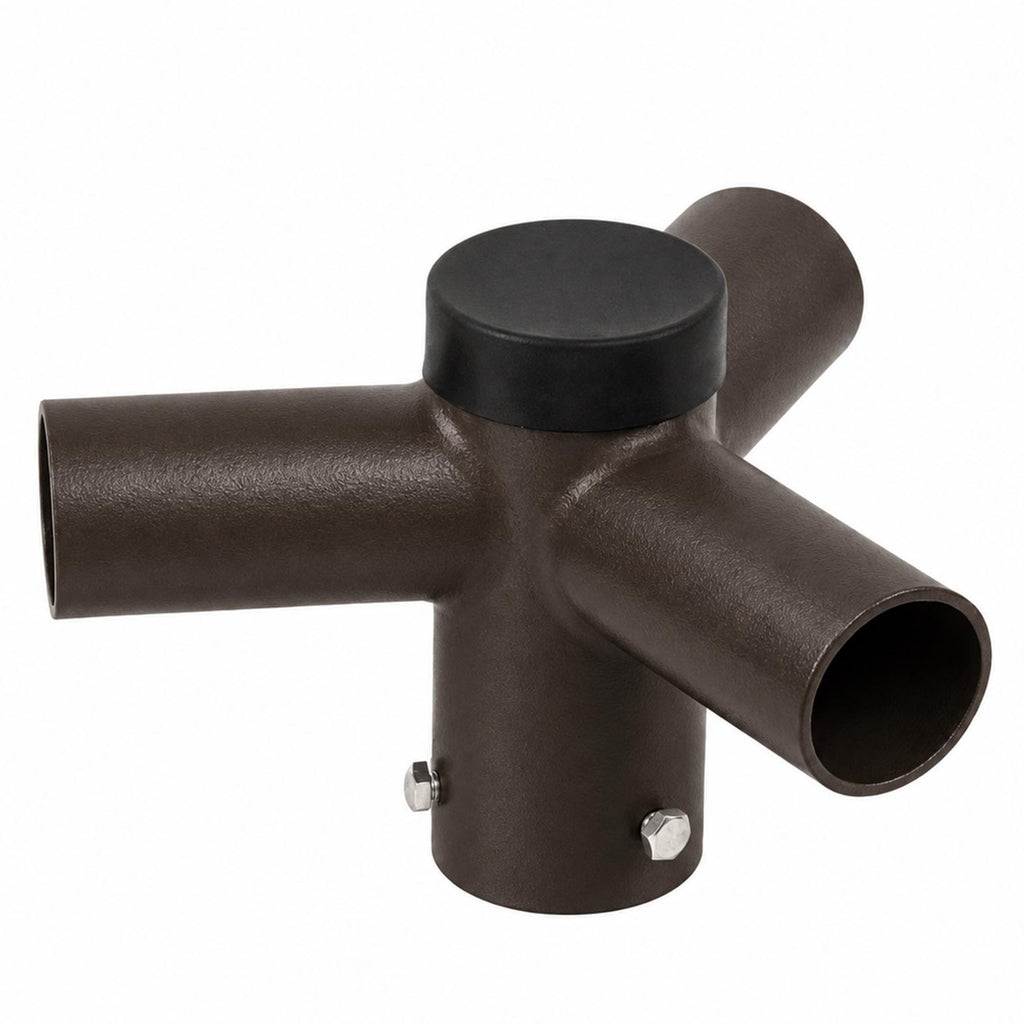 120 degree triple spoke bracket tenon adapter for three light fixtures