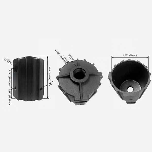 1/2 inches round pole mount.1/2 inches NPT Hub Adaptor LED Tenon Slip Fitter Adapter