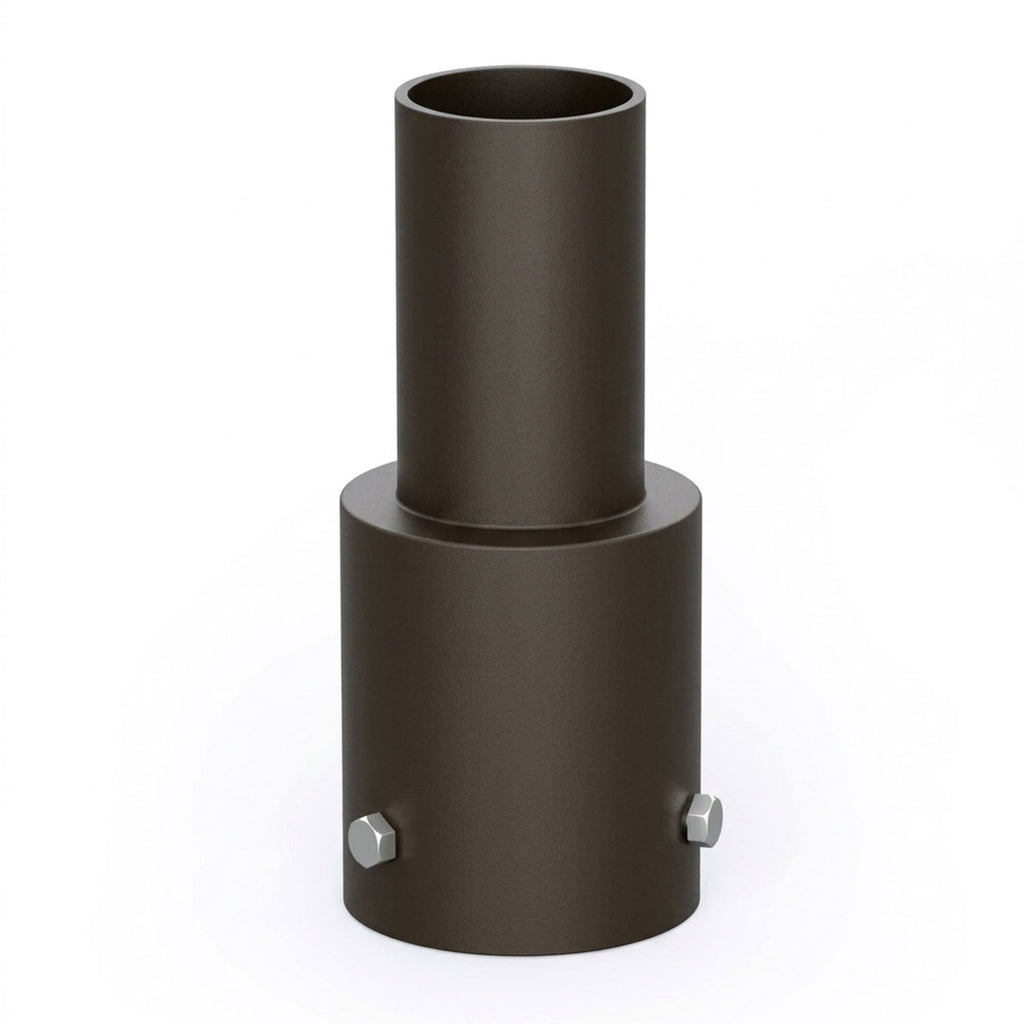 Tenon adapter for a 3 inch round light pole