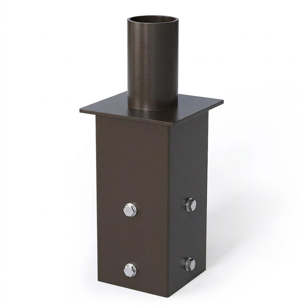 Long version tenon adapter for a 5 inch square light pole