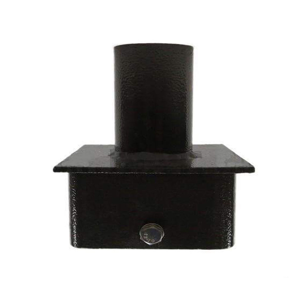Pole top tenon adapter for 6inches square pole,bronze color and steel,bottom portion of 6.18 inches,top tenon of 2.36 inches