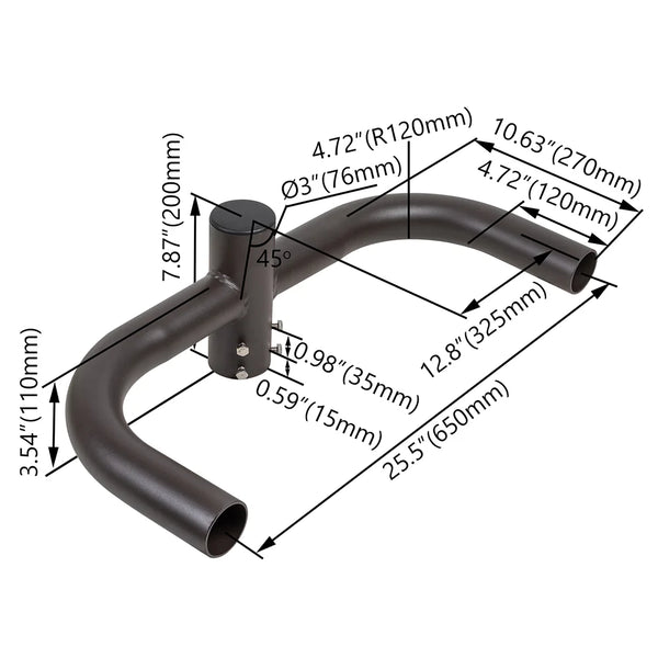 Bullhorn Bracket with 2 Horizontal Arms