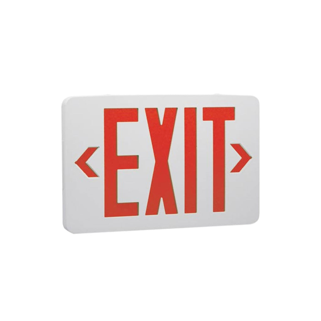 LED exit sign with the word 'Exit' lighted in red letters