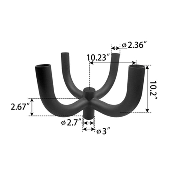 quad bullhorn bracket for 4 light fixtures at 90 degrees