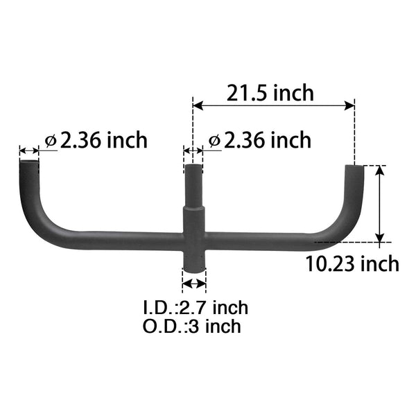 triple bullhorn bracket for 3 light fixture at 180 degree