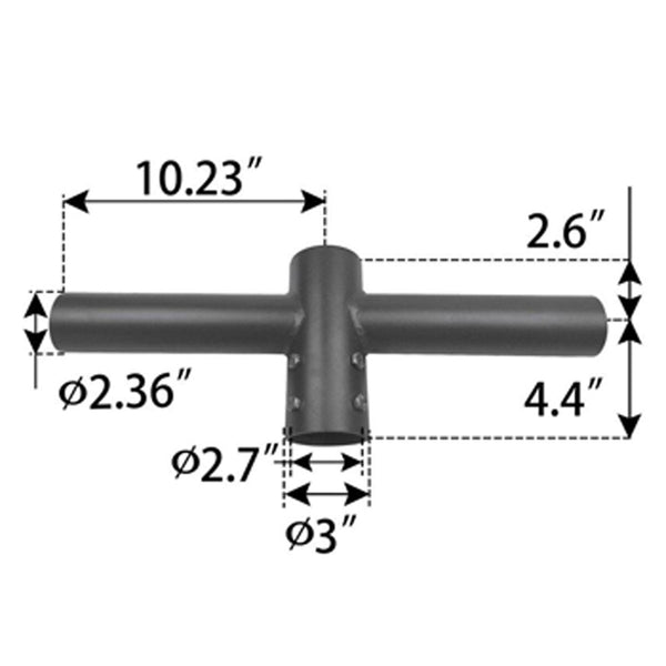 steel spoke bracket with 2 arms at 180 degree