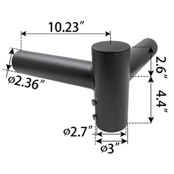 steel spoke bracket with 2 arms at 90 degree