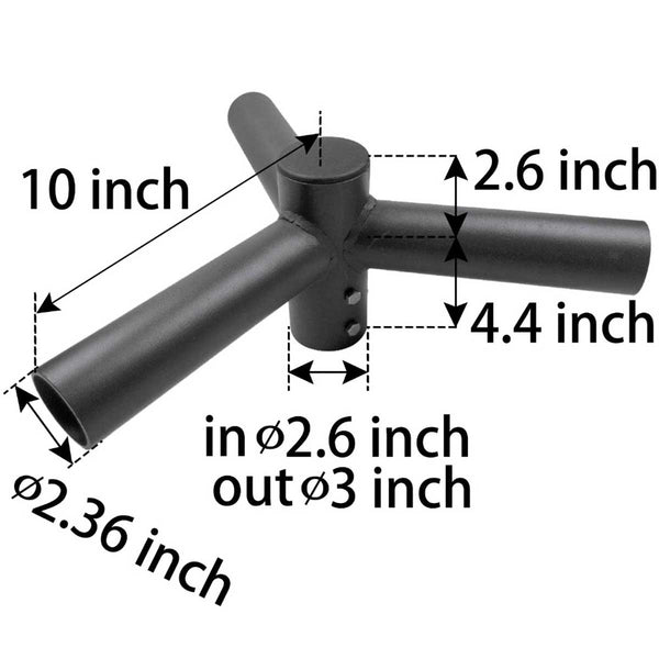 steel spoke bracket with 3 arms at 120 degree