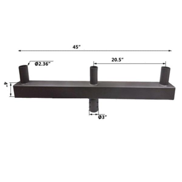low profile triple bullhorn with 3 tenons at 180 degree
